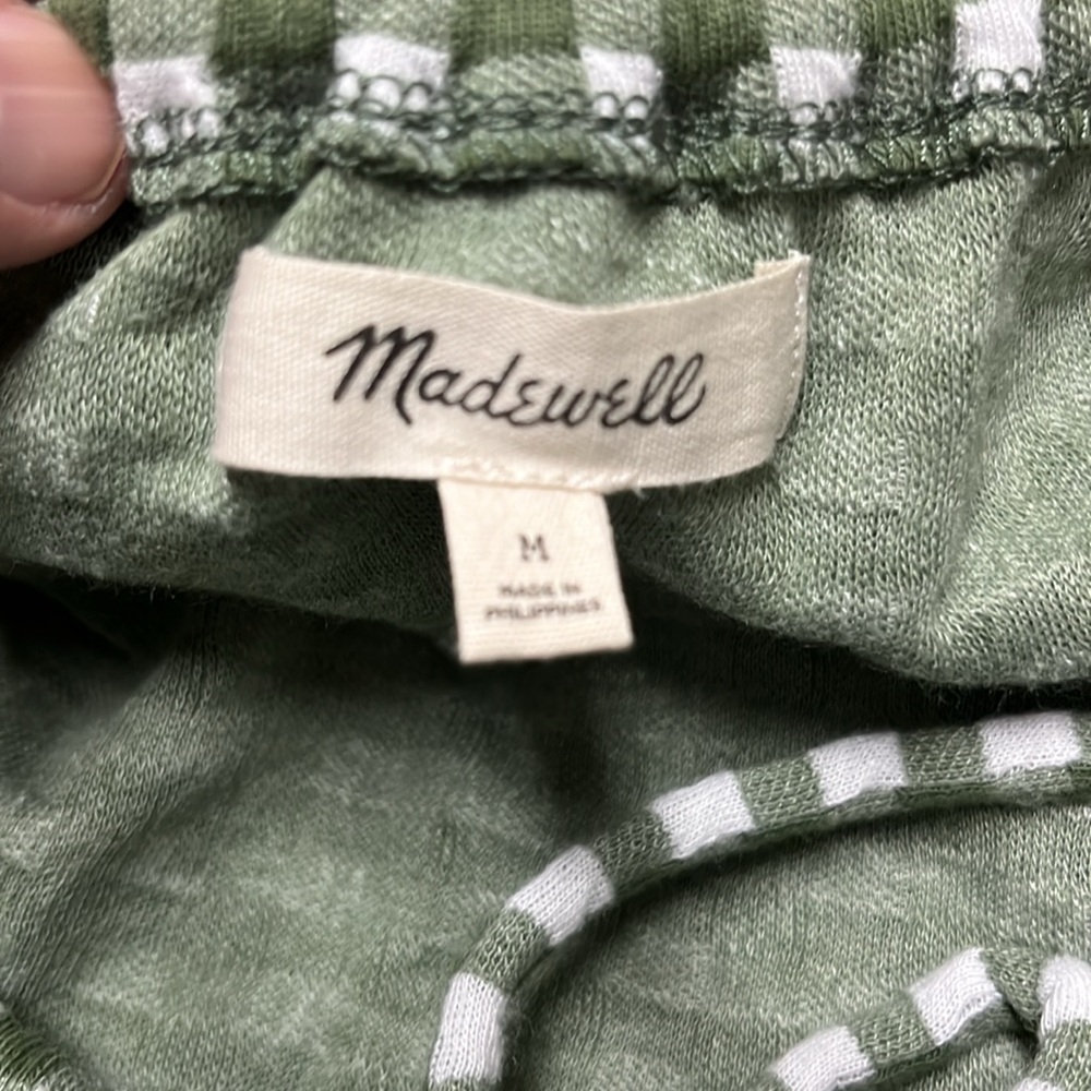 MADEWELL Women's Green/White Checkered Dress Size Medium - Picture 10 of 11